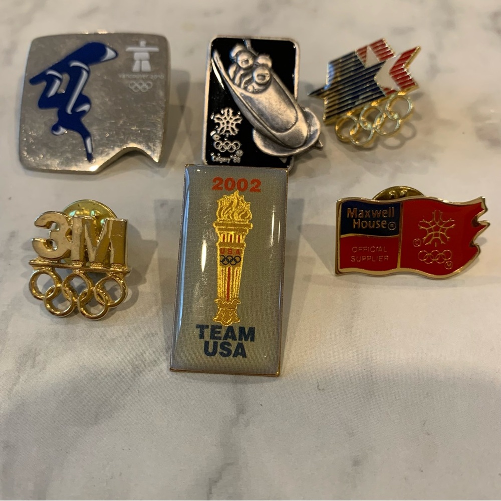 Lots of 6 Olympic Pins Lapel Canada United States America Collector collecting